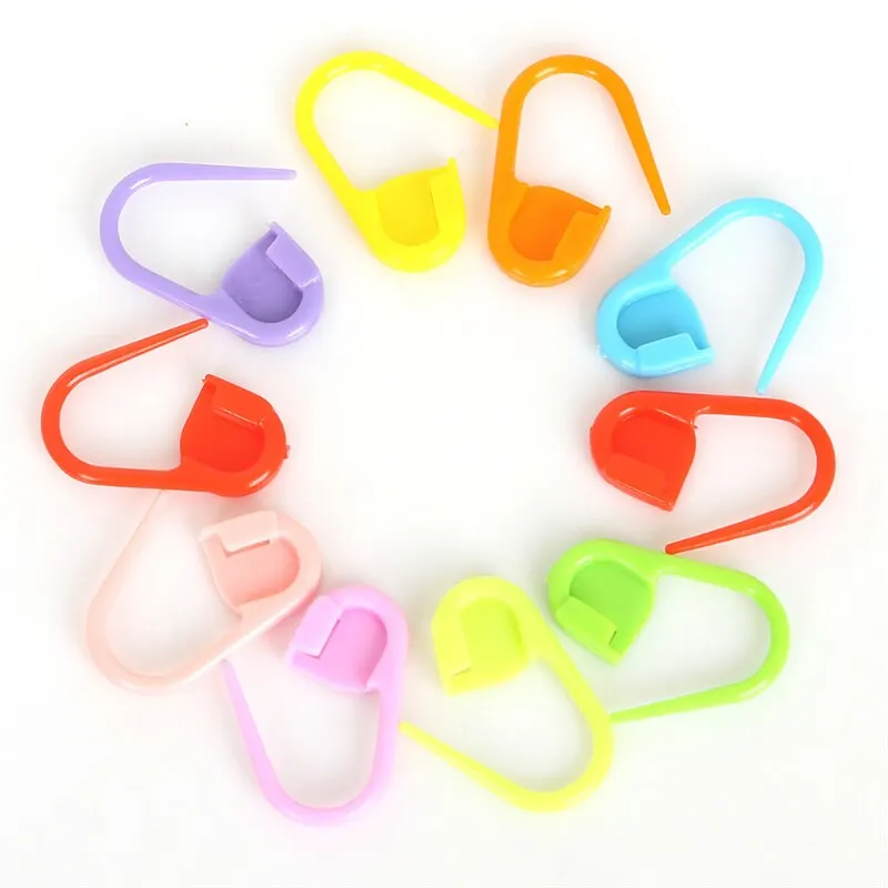 100 Pcs/Pack Mini Knitting Crochet Locking Stitch Markers Can Baby Greeting Card Plastic Markers Holder Needle Clip Craft