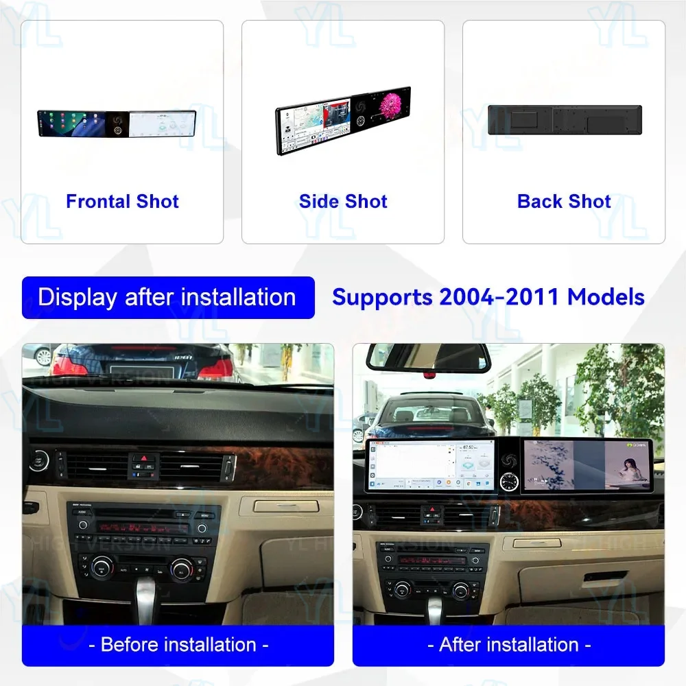 12.3 Inch Dual Screen Android Car Radio Carplay Screen For BMW 3 Series E90 E91 E92 E93 2005-2012 Multimedia GPS Navigati BT 5.0