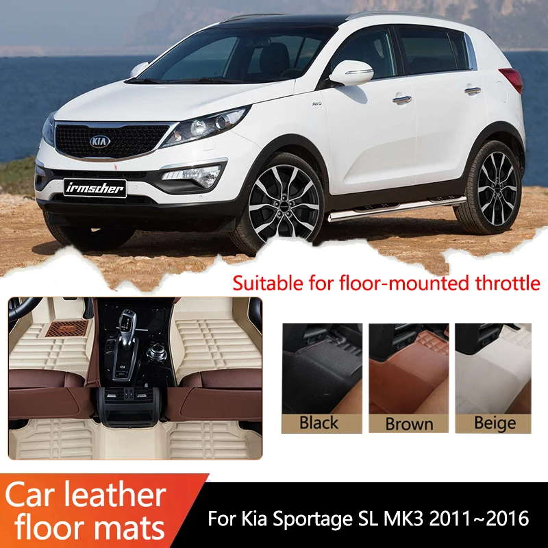 LHD For Kia Sportage SL MK3 3th 3Gen 2011~2016 2012 2013 Car MatsWaterproof Car Mats Floor Tapetes Para Carro Accessories Parts