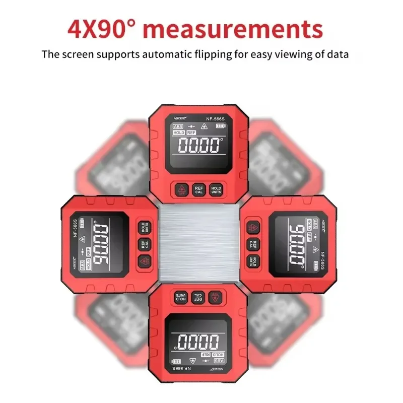 Noyafa Digital Inclinometer NF-566S Angle Protractor Mini Magnetic Spirit Level Precision Measurement Angle Gauge with Backlight