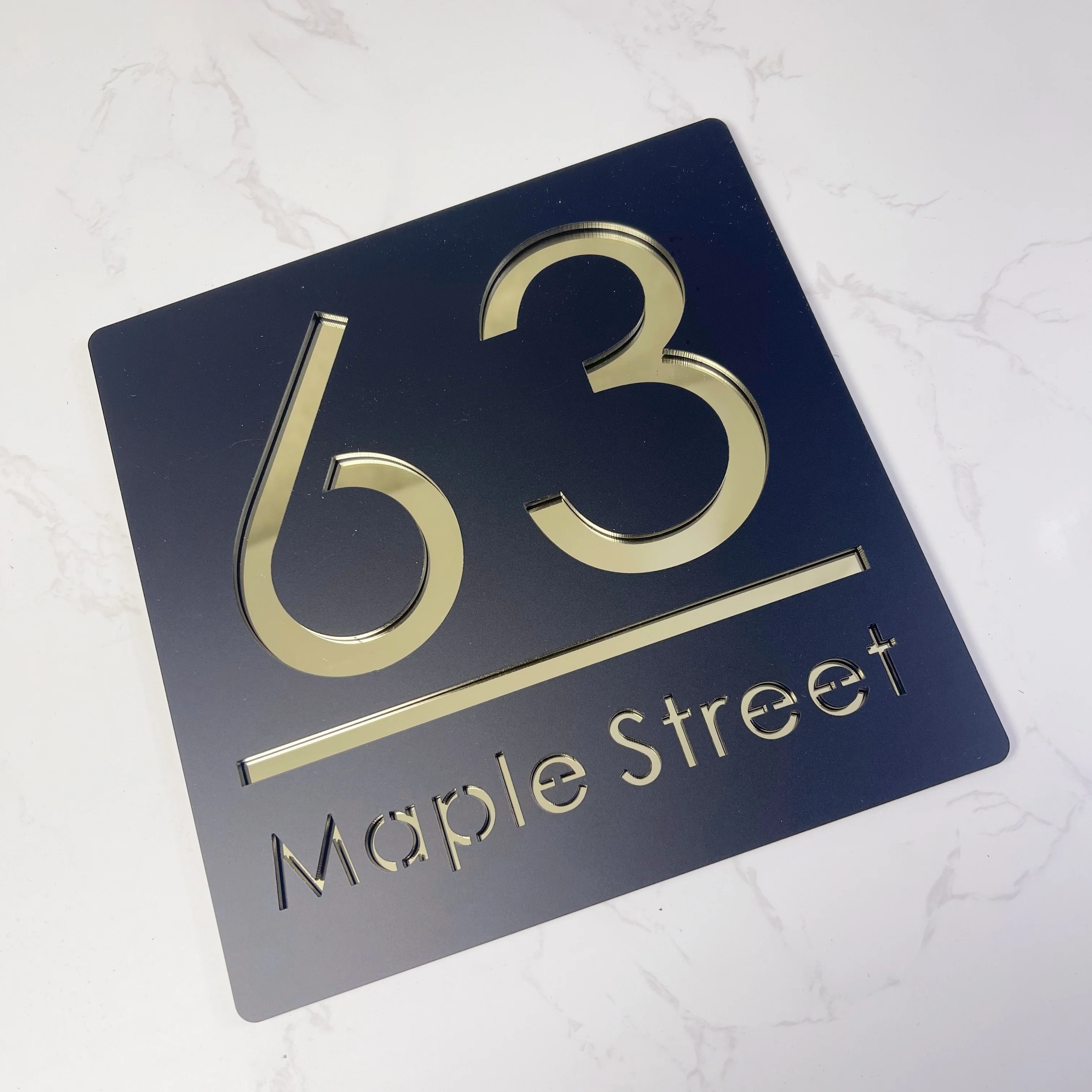 Personalized House Number Sign Outdoor Custom 3D Laser Cut Acrylic Address Plaque Modern Street Door Wall Number Home Decor