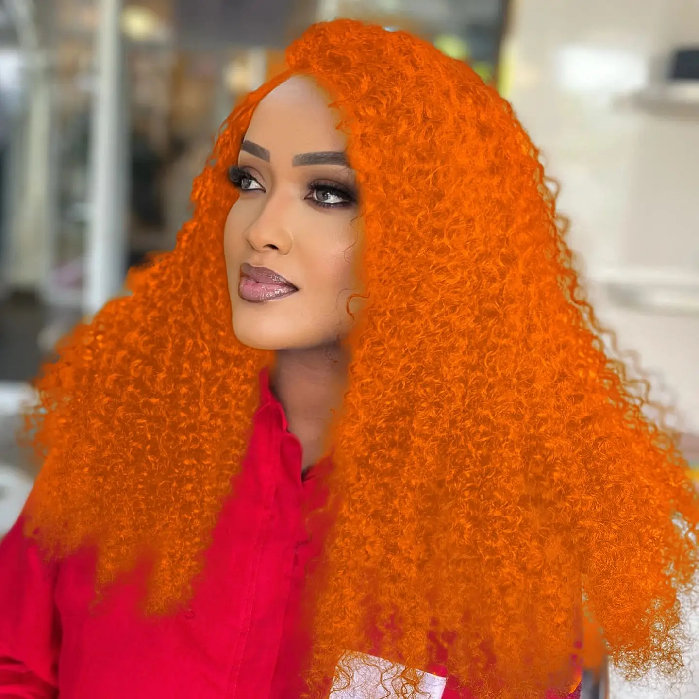 

#350 Color Deep Curly 13x4 Transparent Lace Frontal Wig Wholesale Price 100% Human Hair