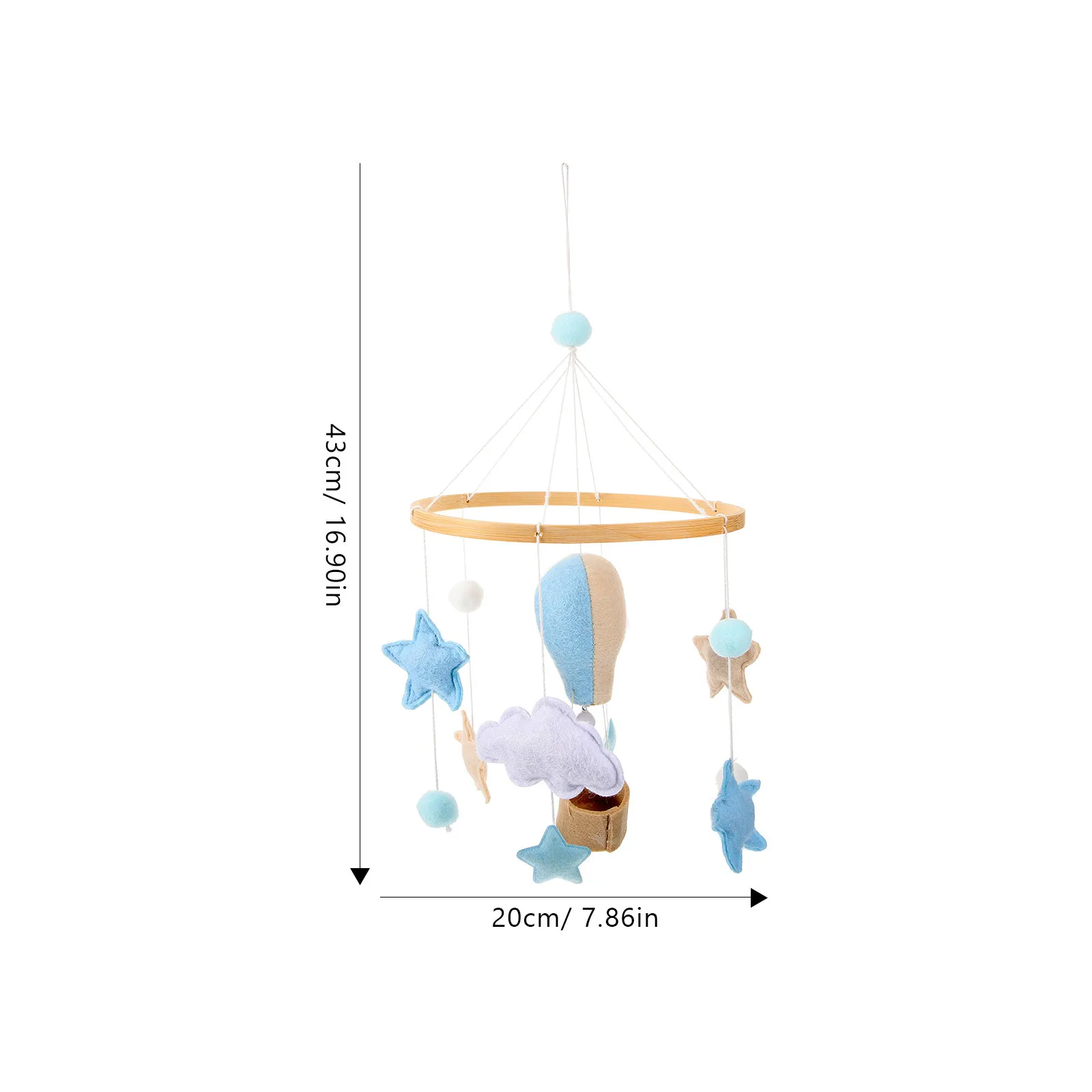 Baby Crib Mobile Felt Ball Star Pendant Lightweight Soft Nursery Room Hanging Decoration for Girls Bedroom Nursery Decor