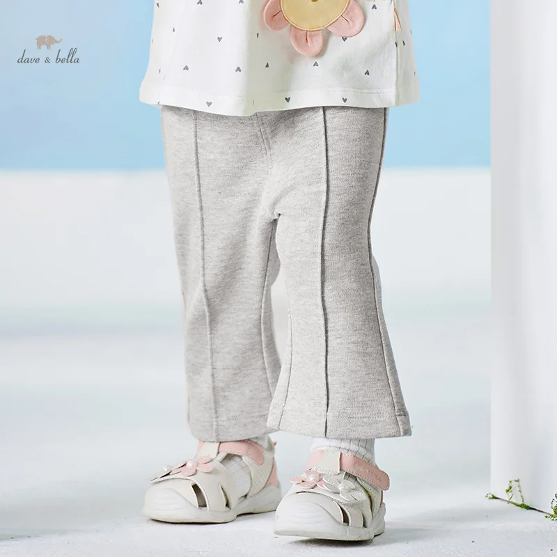 

Dave Bella Children Pants for Girls 2024 New Summer Casual Fashion Cute Flared Pants Cropped Pants Outdoor Sport Party DB2240245