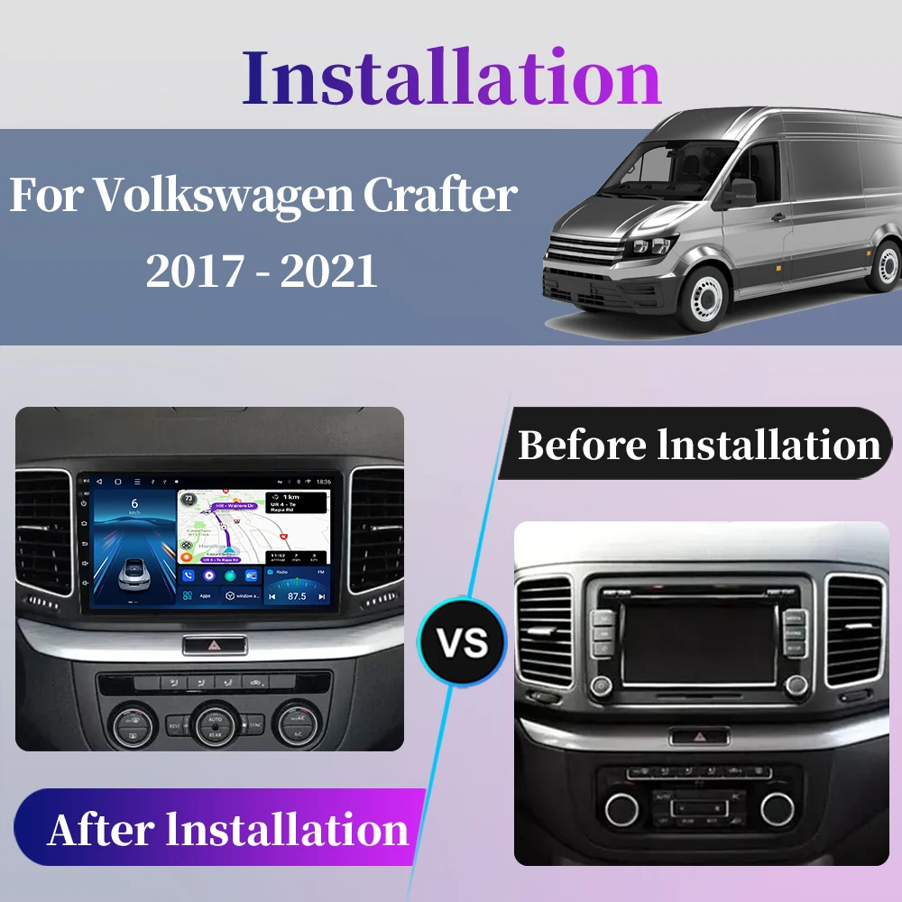 Car Radio For Volkswagen Crafter 2017 2018-2021 Android Multimedia Video Player Navigation GPS Carplay Touch Screen Auto Stereo