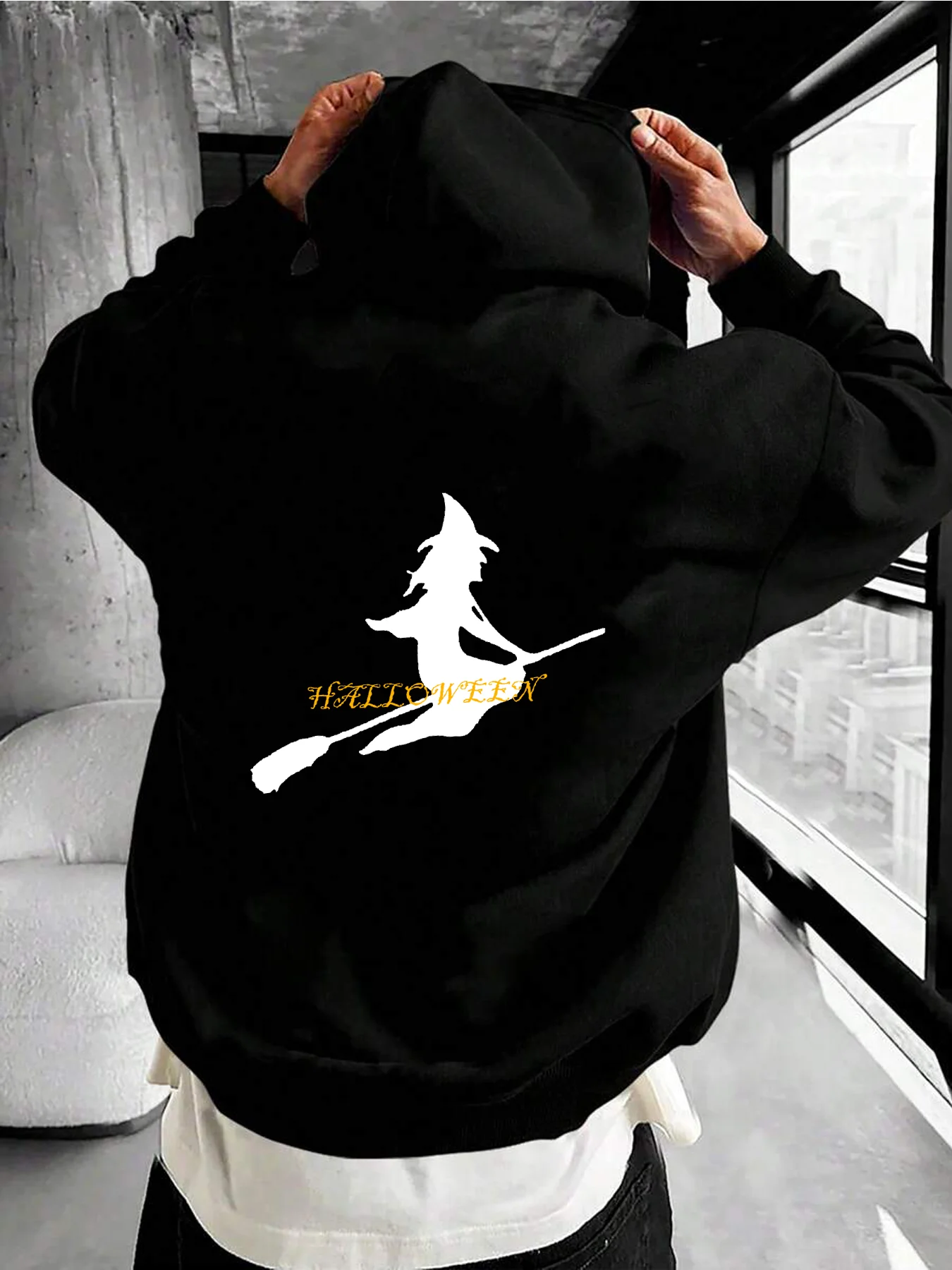 New High Quality Men's Streetwear, Graphic Print Fashionable Cotton Soft Outdoor Sports Hoodie