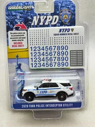 1:64 2020 Ford Police INTERCEPTOR UTILITY NYPD Alloy Car Model Collectible Toy Gift Souvenir Display Ornament