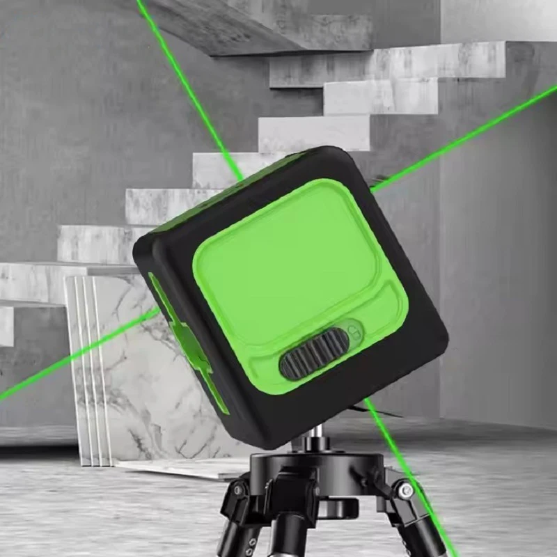 2 lines green beam Self-Leveling cross lines mini laser level with rechargeable battery or AA Battery for DIY