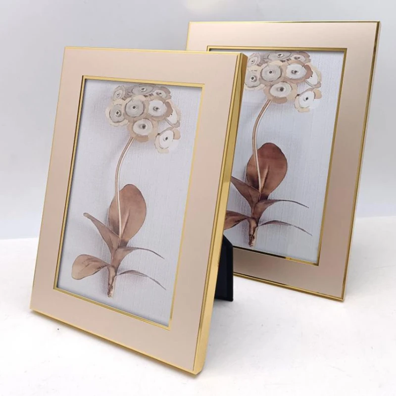 6/7/8/10 inches fashion golden metal picture frames photo frame stand for room decoration