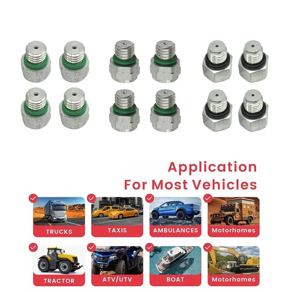 4pcs Automotive Air Conditioning Compressor Pressure Relief Set Aluminum Alloy Auto Pressure Relief Exhaust