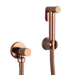 ULA Bidet Faucet Rose Gold Single Cold Water Brass Tap Portable Bidet Spray Shower Set Toilet Shattaf Sprayer Hygienic Shower