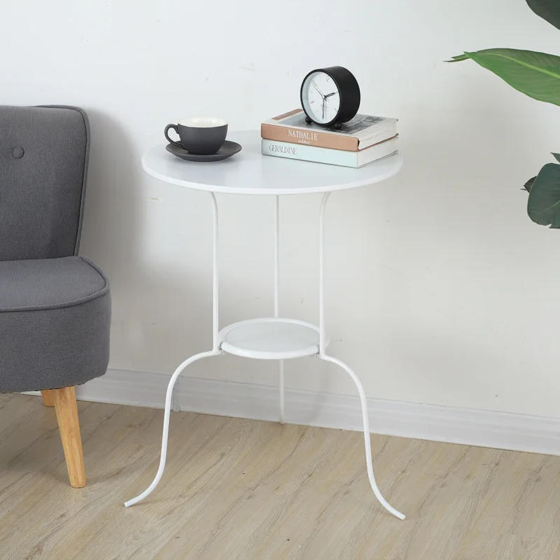 #Small Modern Adjustable Coffee Table Porcelain White Thickened Iron Living Room Sofa Bedside