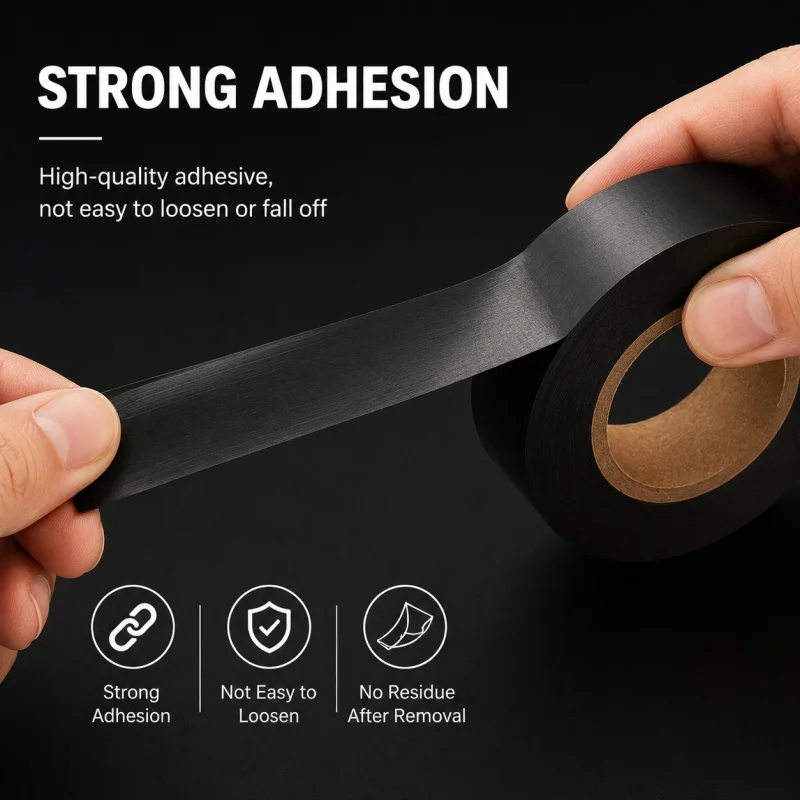 1pc 19-25MMX25-30M Black High-Viscosity PVC Electrical Tape Waterproof Insulation Vinyl Tape for Automotive Wiring Harness