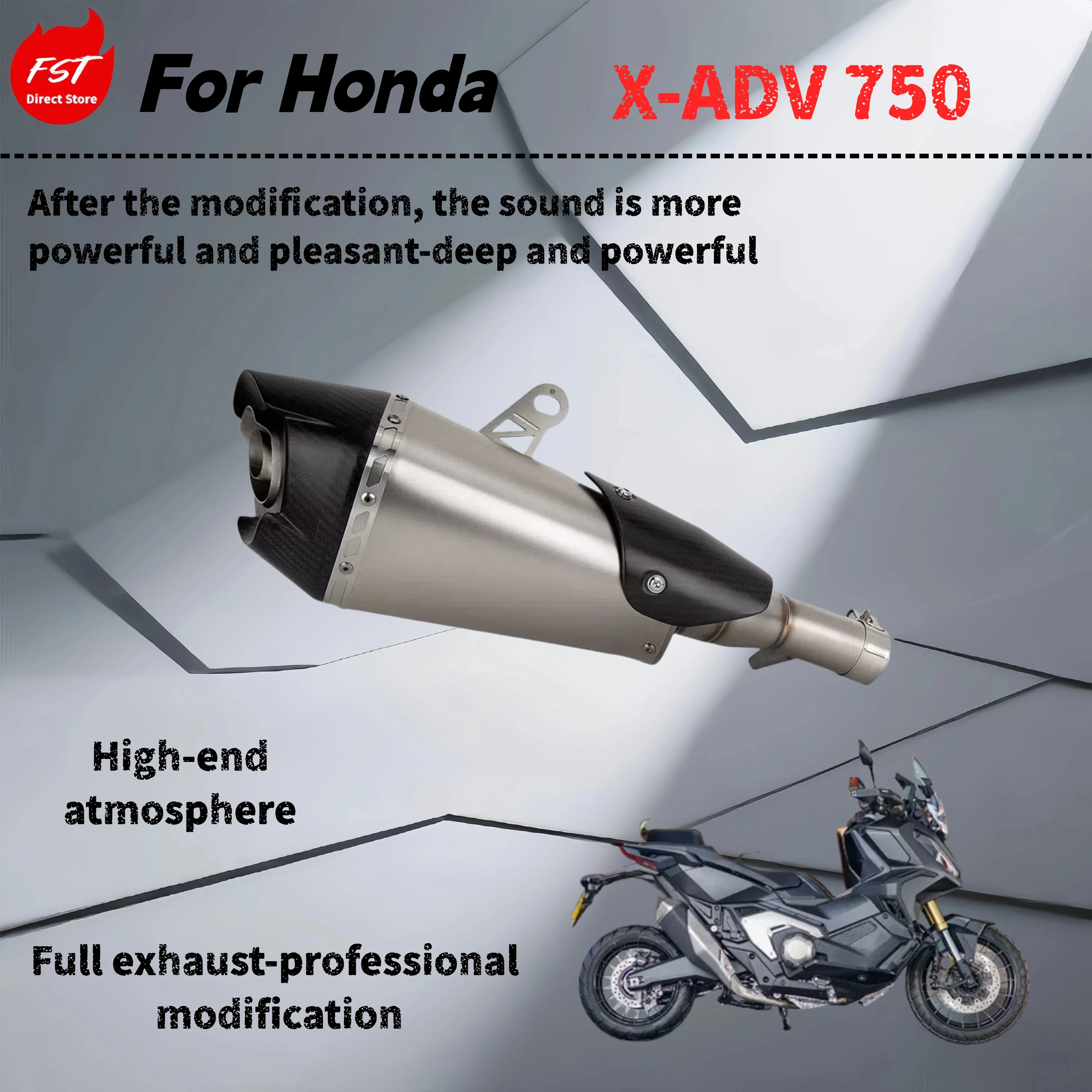 

For Honda X-ADV 750-Modified tail exhaust pipe-the sound is deep, rich and powerful