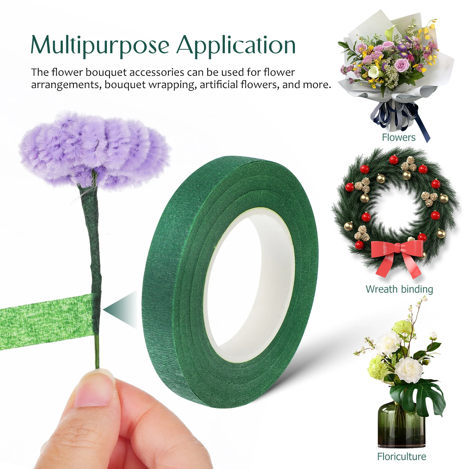 

150 pcs Flower Stem Tape Floral Supplies Wire Arrangement Accessories Dried Artificial Flowers Bouquet Wrapping Gift Decoration