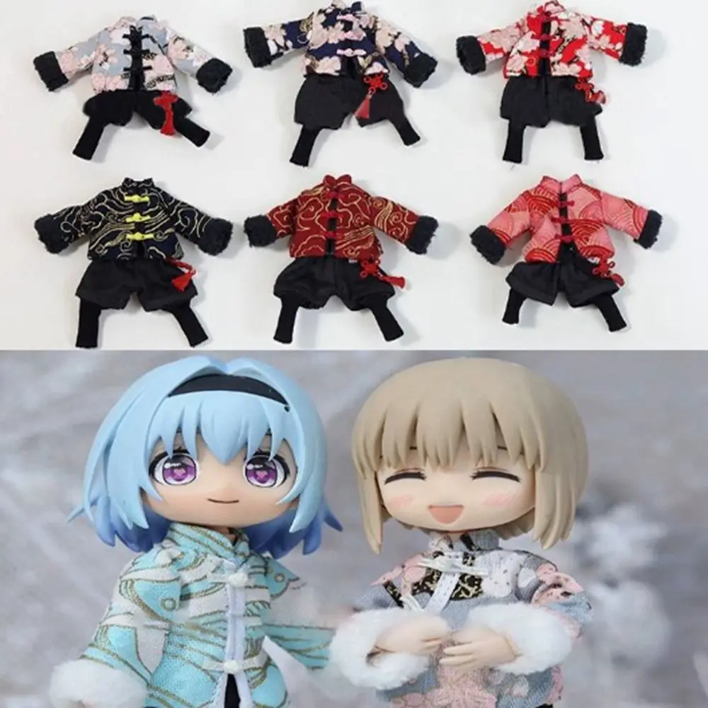 

Fashion Chinese Style Girls Clothes Suits Diy Handmake DIY Doll Accessories Doll Ancient Jacket Coat Pants for 1/11 OB11 Dolls