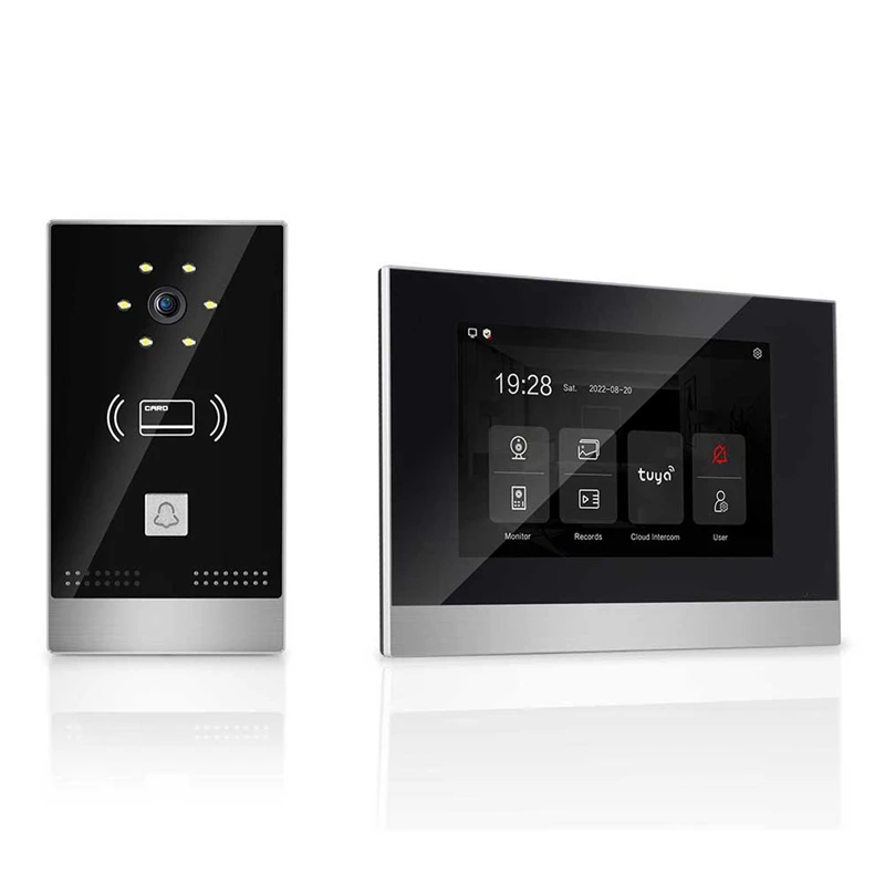 Tuya Wifi Video Door Phone Intercom System With 7 Inch HD Screen Night Vision Door Entry System For Villa Security