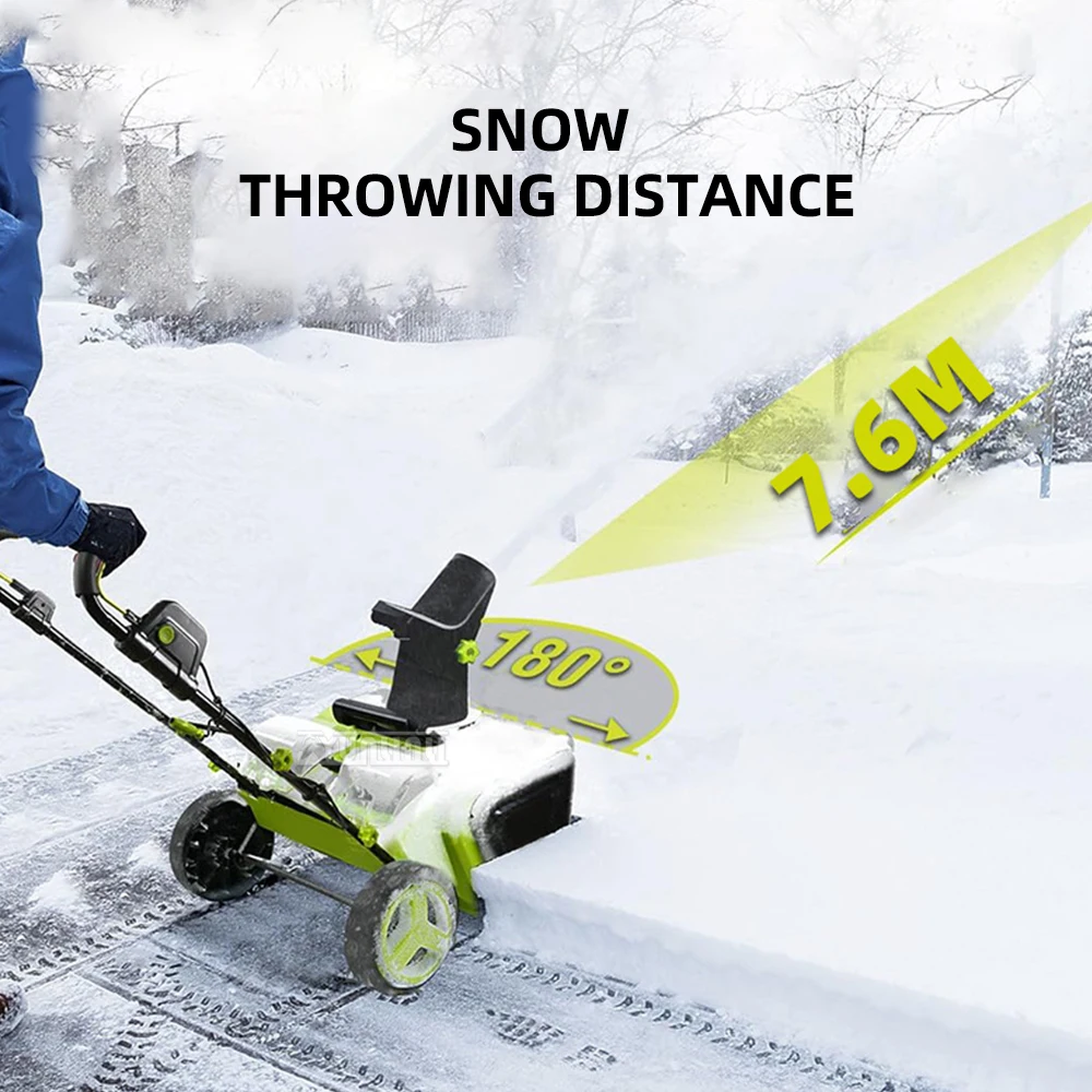 Electric wireless hand push snow sweeper, small snow removal equipment, road snow shovel, household snow removal machine