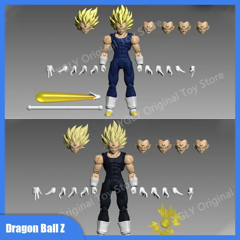 Figuras de acción de Dragon Ball, Son Goku, Vegeta, Majin, Super Saiya, cabeza de reemplazo, Pvc, estatua, modelo de colección, Juguetes