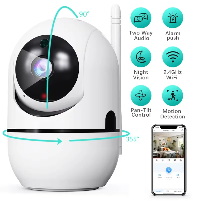 IP Camera Smart Home 1080P HD Security Camera Auto Tracking 360 ° Rotation Wireless Surveillance Night Vision WiFi Camera
