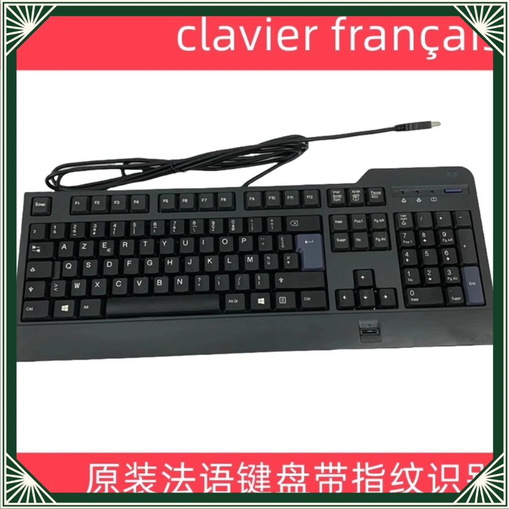 French USB Fingerprint Keyboard Windows Hello Recognition Keypad For Lenovo KUF1256 Laptop Desktop (008)