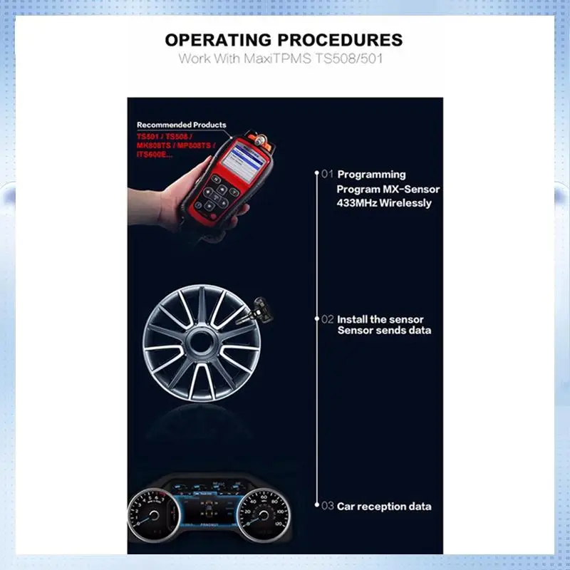 

NEW-10Pcs Programmable MX Sensor For Autel TS408 TS508 ITS600 433Mhz 315MHZ 2 In 1 PMS Tire Pressure Sensor Monitor System