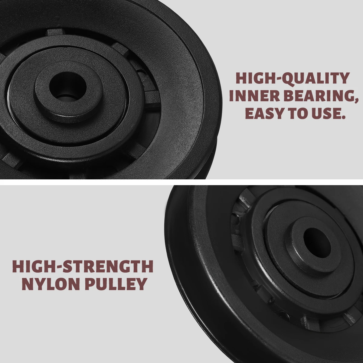 

WINOMO Pulley Wheels Universal Wearproof Abration Bearing Pulley Wheel Guide Wheel Equipment Part (Black)