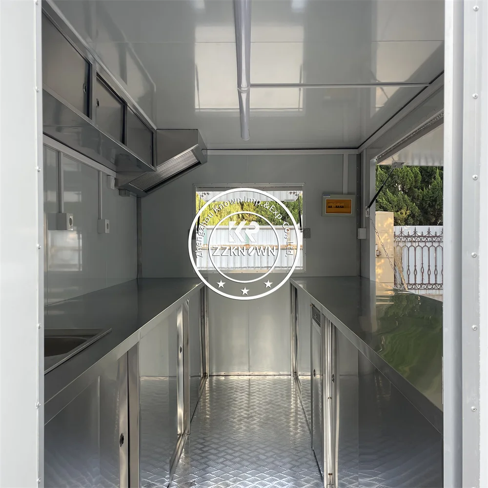 Factory Direct Pizza Trailer Mobile Coffee Van Street Breakfast Sandwich Food Truck Mobile Ice Cream Cart With Full Kitchen view 3