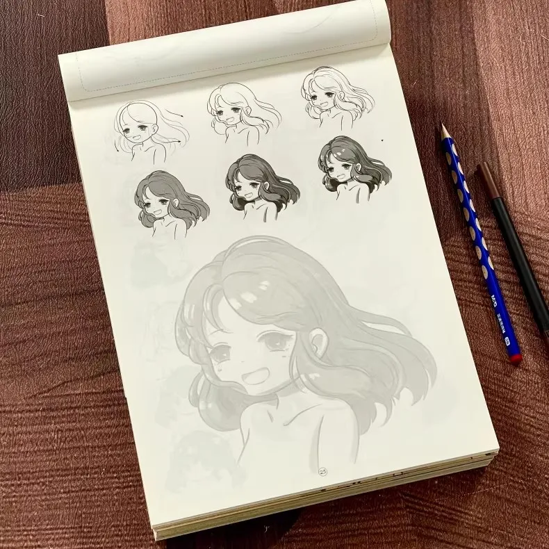 72 Pages Manga Tracing Book, Anime Character Sketching Drawing Pad, Learn to Draw Cartoon & Art Practice Book image 4