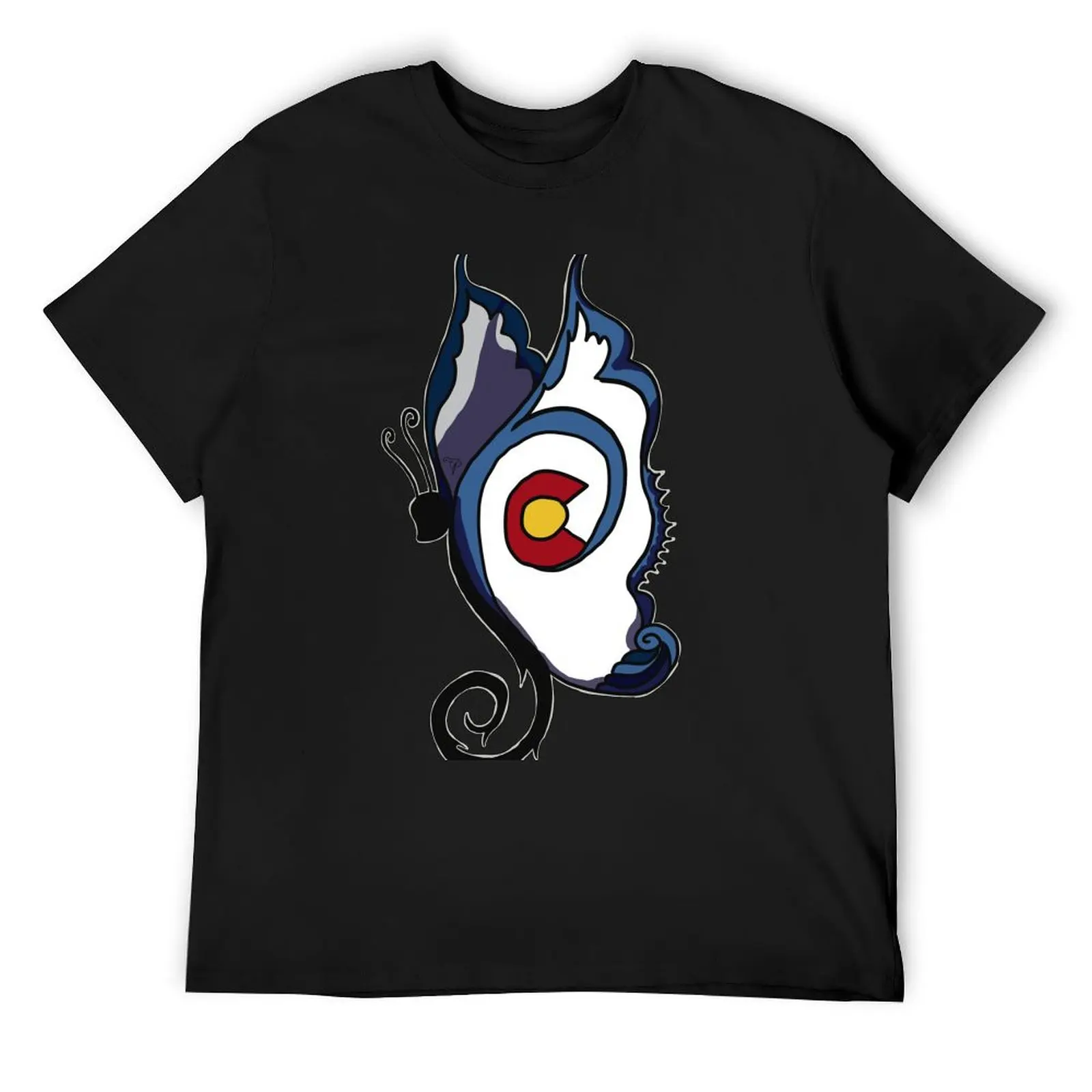 

Colorado State Flag Butterfly T-Shirt oversized t shirt custom t shirt funny gifts graphic t shirts fitted shirts for men