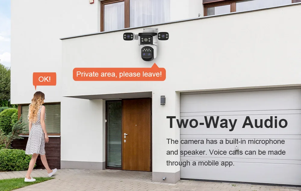LS VISION 20MP 3-Screen 4-Lens 10X Optical Zoom WiFi Wireless Outdoor Security Camera PTZ with Auto-Tracking Surveillance Camera