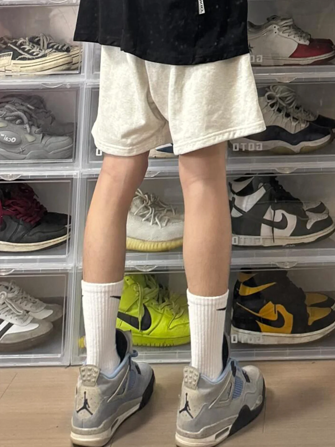 Breathable Straight Leg Men's Sport orts Fitn Baskeall Five-Quarter Casual Pants American Trend Summer Versatile orts