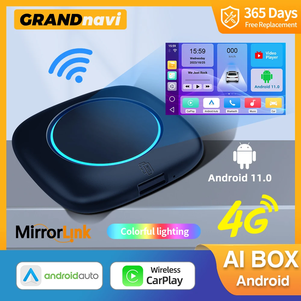 Car Ai BOX 4G LTE 8Core Android 11 Wireless CarPlay Android Auto For YouTube Netflix Adapter For VW Toyota Nissan Volvo Kia Benz