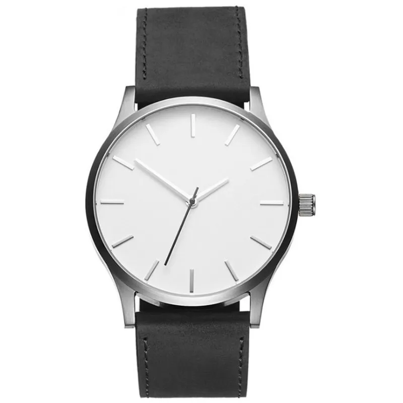 Fashion Men's Quartz Watch Large Dial Leather Strap Hot-Selling in Europe America Popular Wristwatch Simple Stylish Boy Gifts