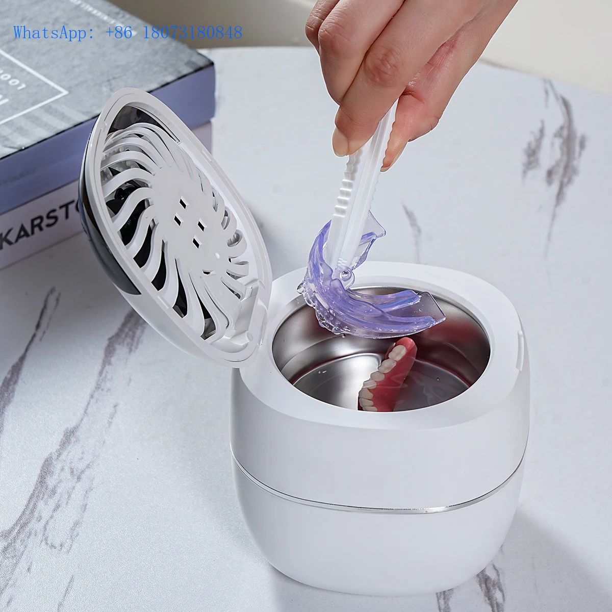 New Portable Ultrasonic Cleaner Jewelry Retainer Cleaning Machine Household Ultrasonic Cleaners with UV and Fan