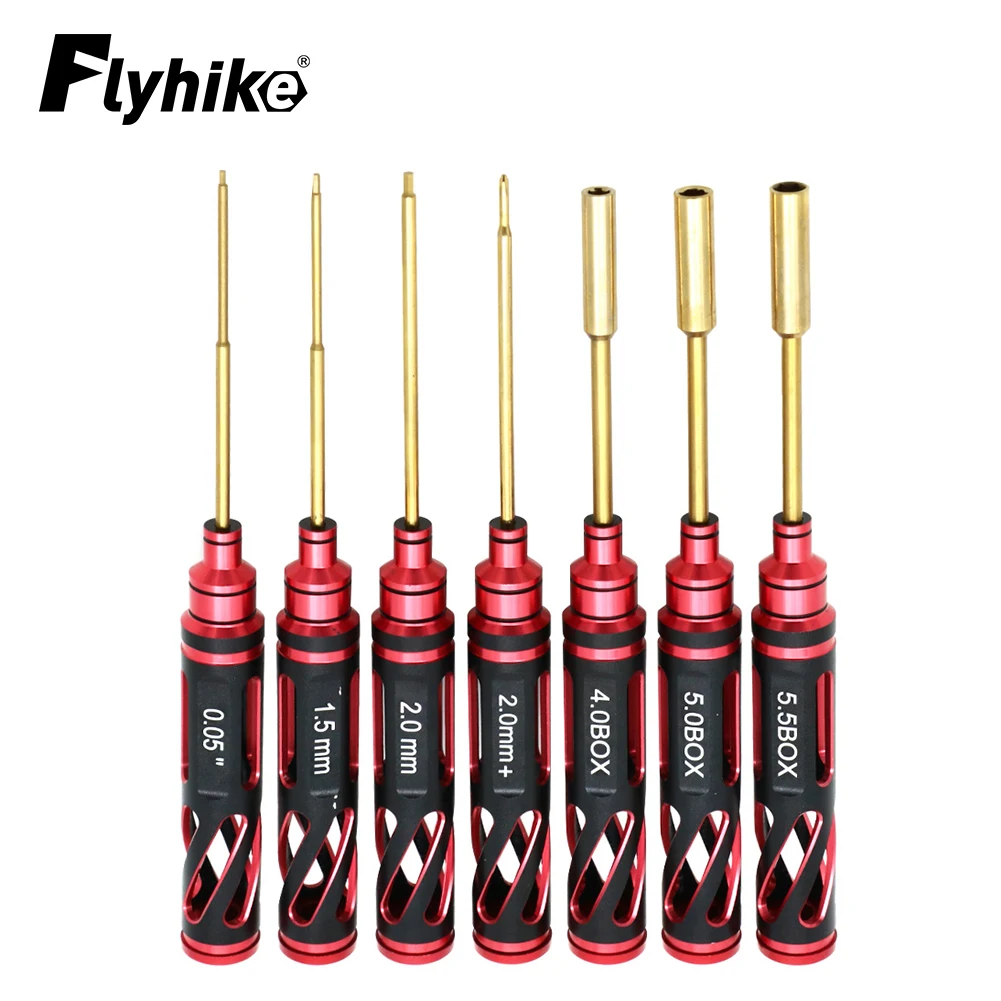 

7pcs Hex Screw Driver Set 0.05/1.5/2.0/2.0mm Hex Driver 4/4.5/5.5mm RC Hex Nut RC Tool Kit for RC Car Drone Airplane