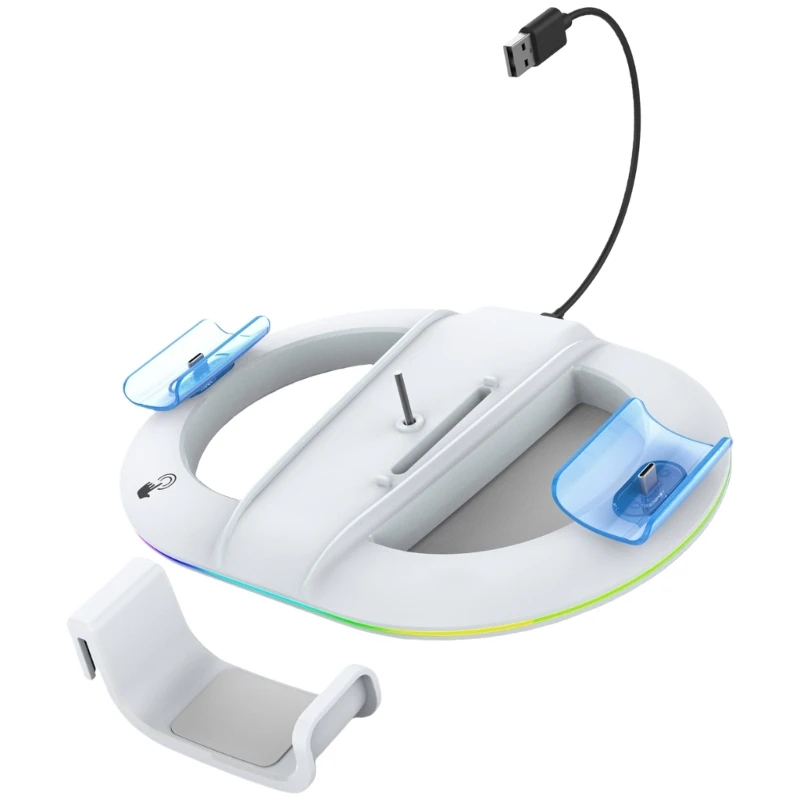 Gaming Accessory Double Controller Charging with Colorful Light Effects Charging Dock with Light Upgrades for P5 87HC