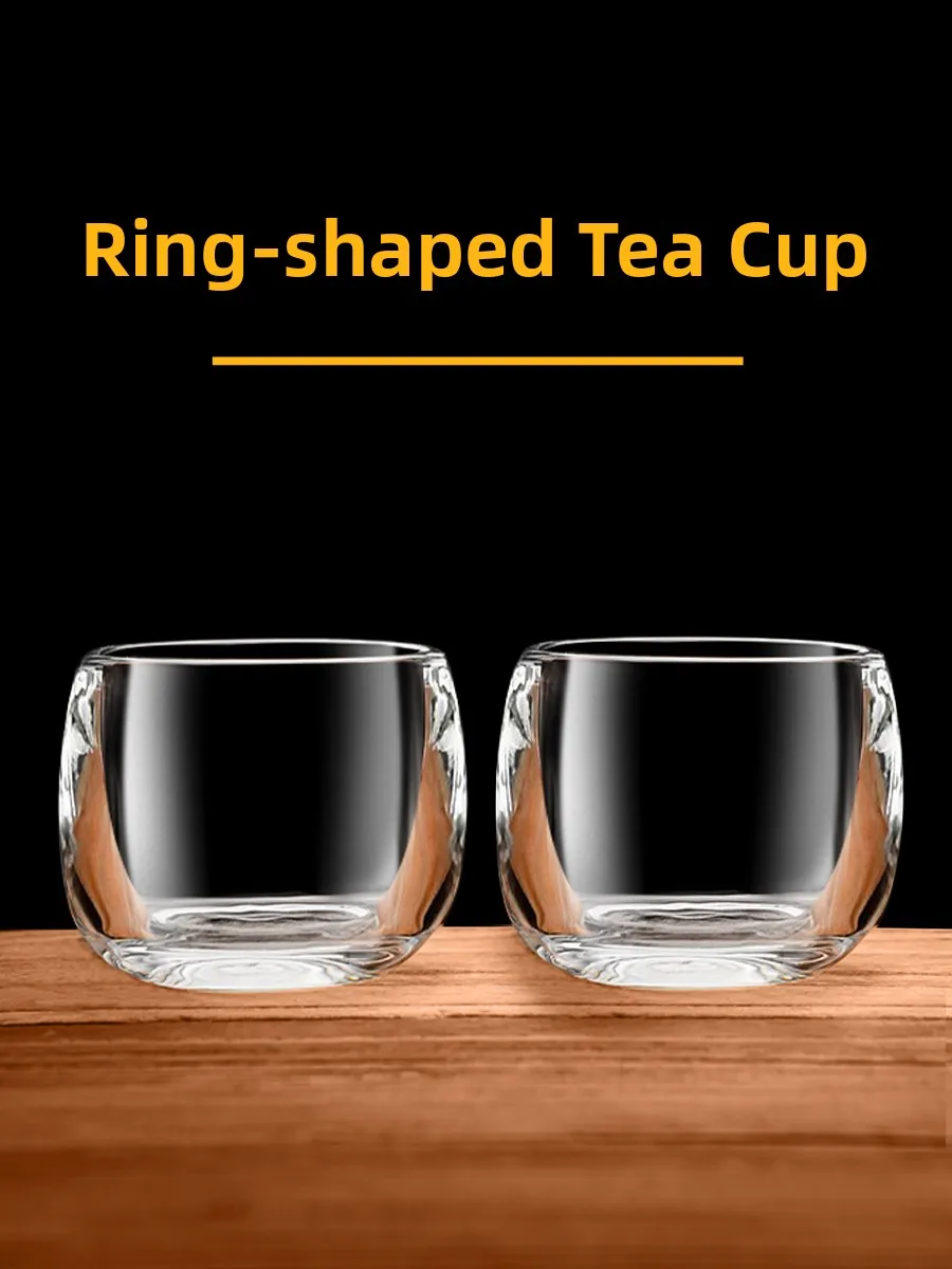 

Thiened Crystal Finger Cup High End Glass Owner Cup Personal Cup Special Use Transparent Chinese Sle Tea Cup for Dining A...