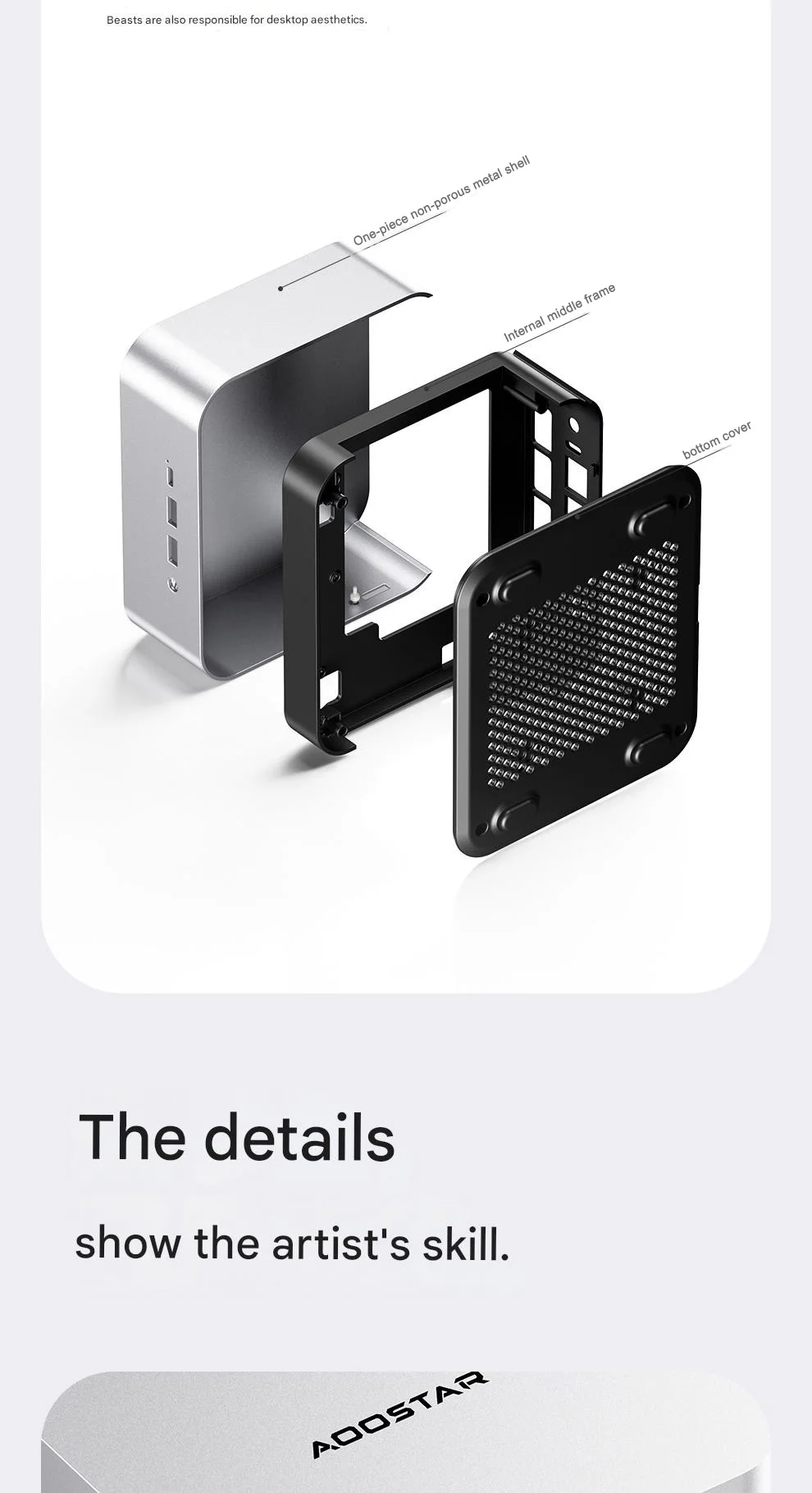 AOOSTAR NIEUWE Vingerafdruk Mini PC MACO Ryzen7 H255 8C/16T DDR5 5600MHz USB4.0 Wifi6 BT5.2 2.5G LAN Gamer Computer PCIE4.0x4 64Gbps