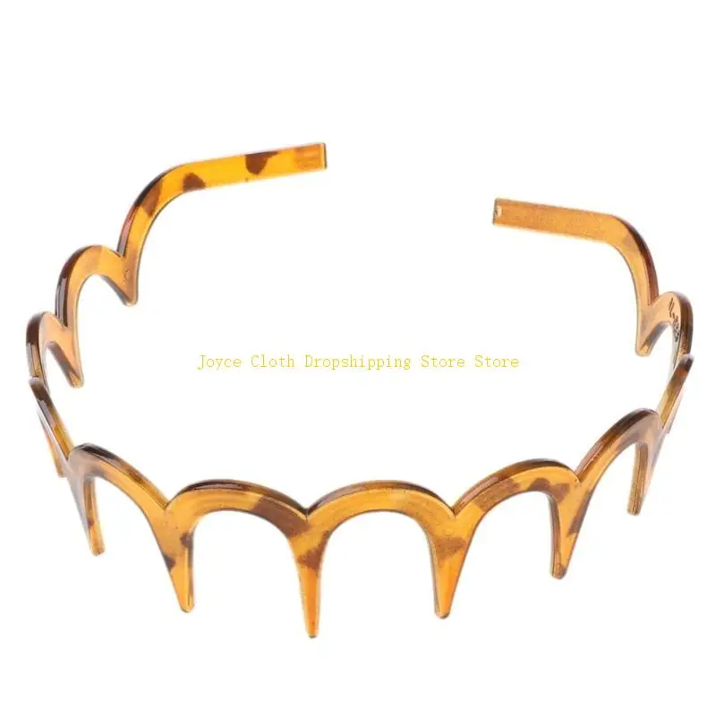 Phụ Nữ Bé Gái Răng Dài Băng Đô Nhựa Nhựa Chống Trơn Trượt Lược Chải Tóc Vòng 10CD