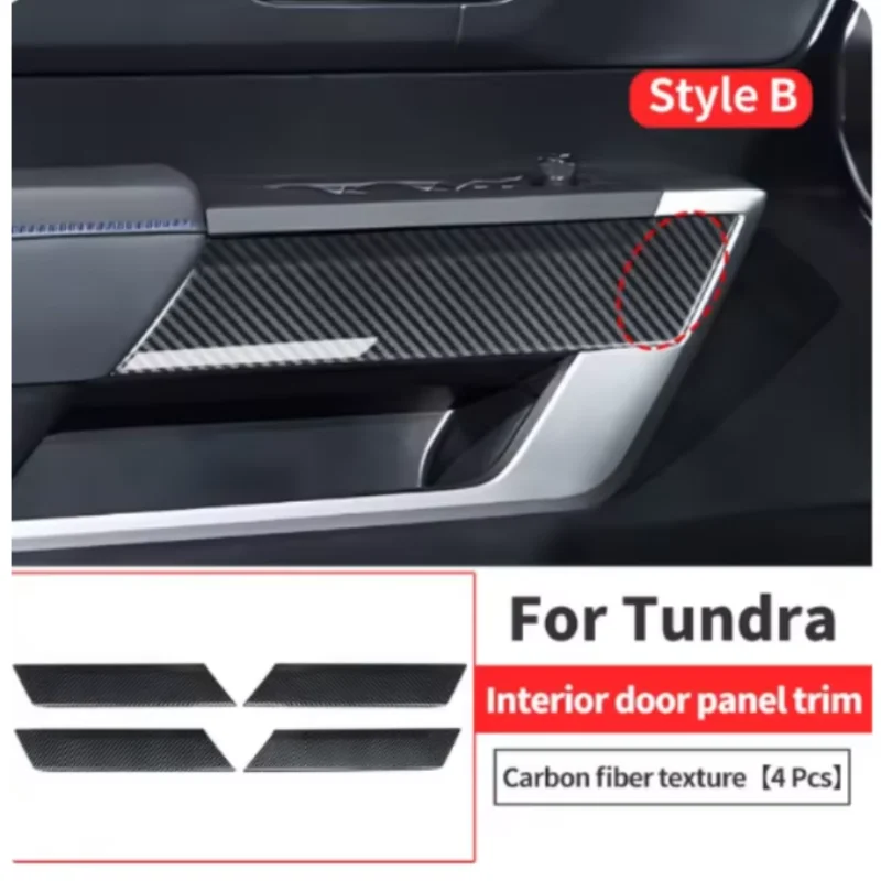 

For Toyota Tundra Sequoia 2022-2024 interior door decorative strip modification ABS carbon pattern upgraded accessories