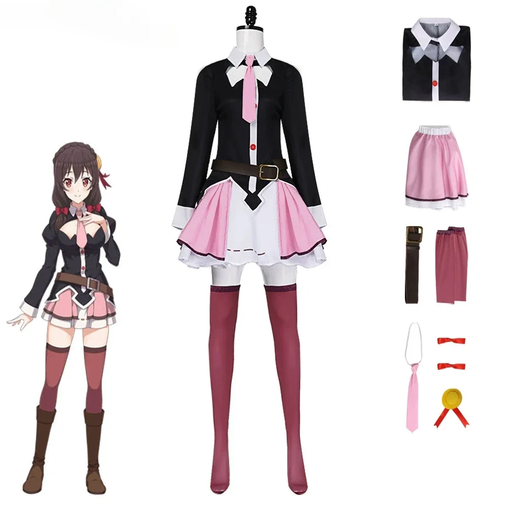 

New character Yunyun Cosplay costume headwear stockings dress top complete set
