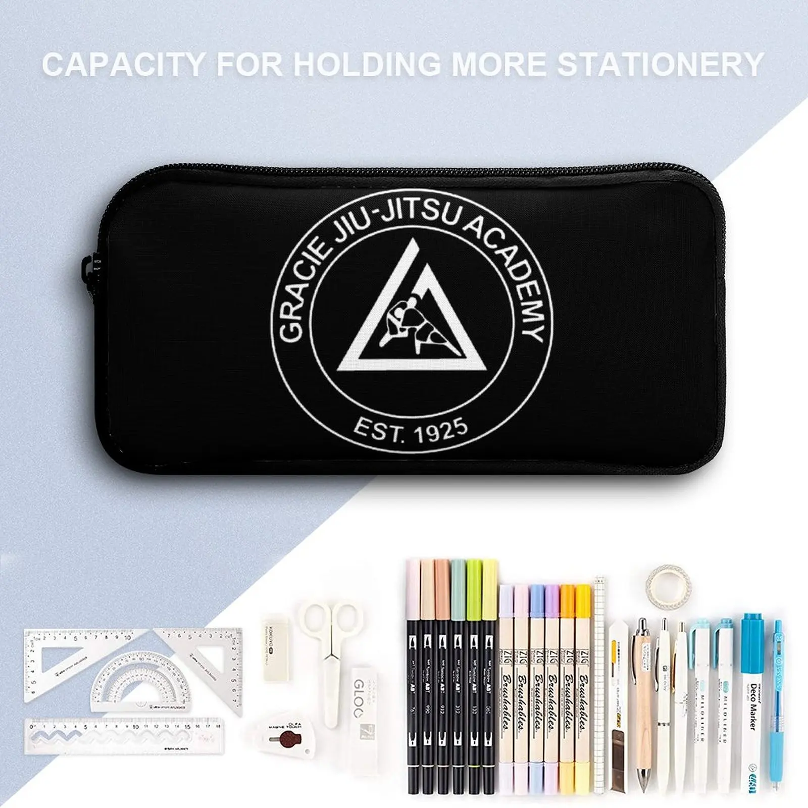 Gracie Jiu Jitsu Decke zum Verkauf 3 in 1 Set 17 Zoll Rucksack Lunch Bag Stift Tasche Sommerlager Grafik Firma Zahnpasta eng anliegend