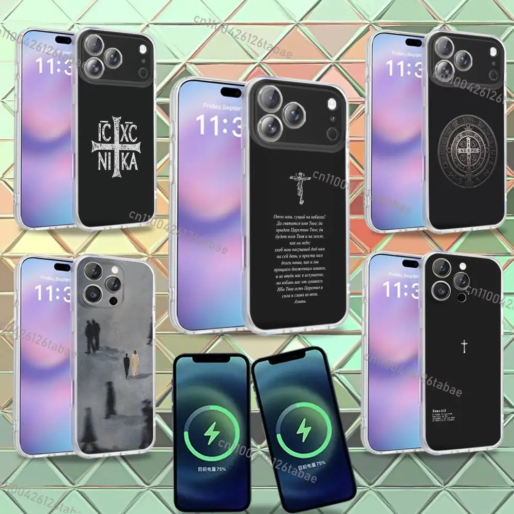Orthodox Christian Cross Icon Phone Case For iPhone 16,14,11,17,13,15,12,Air,Plus,Pro,Max,E,Mini Frosted for MagSafe Magnetic