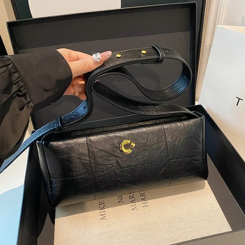 

2025 Новинка! Легкая роскошная женская сумка-багет в стиле ретро под мышками — матовая кожа премиум-класса | Стильный и универсальный