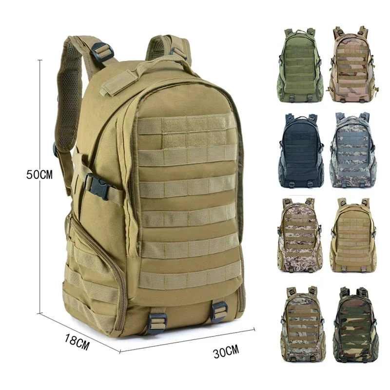 Military Tactical Backpack 900D Oxford Men's Outdoor Camping Mountaineering Water Release Sports Backpack Hunting Molle Bag