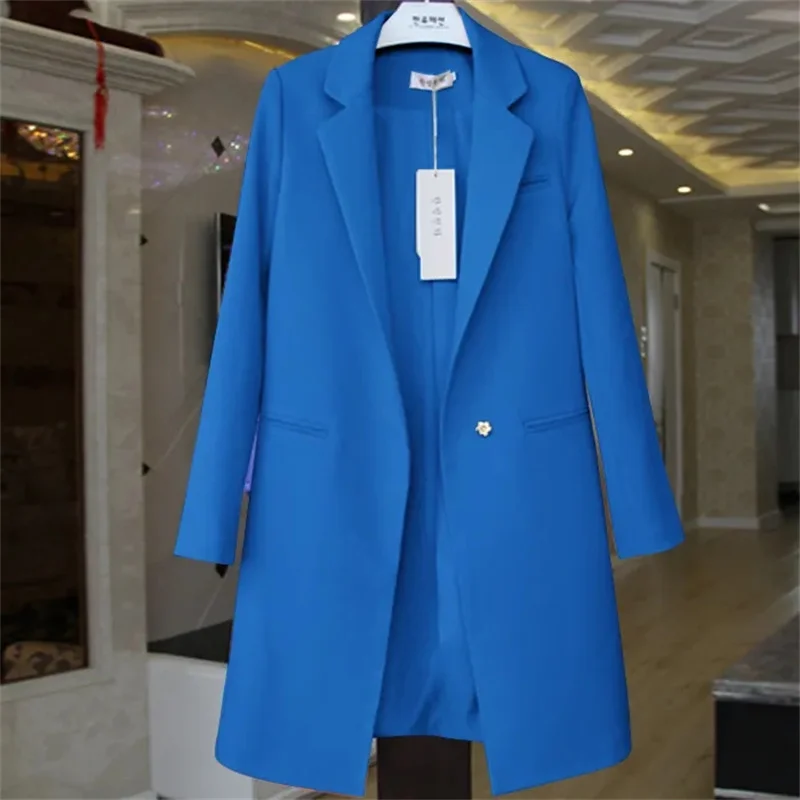 

Женский пиджак, весенне-осенний корейский модный свободный винтажный длинный пиджак, элегантный уличный наряд, одежда для маленькой кроватки