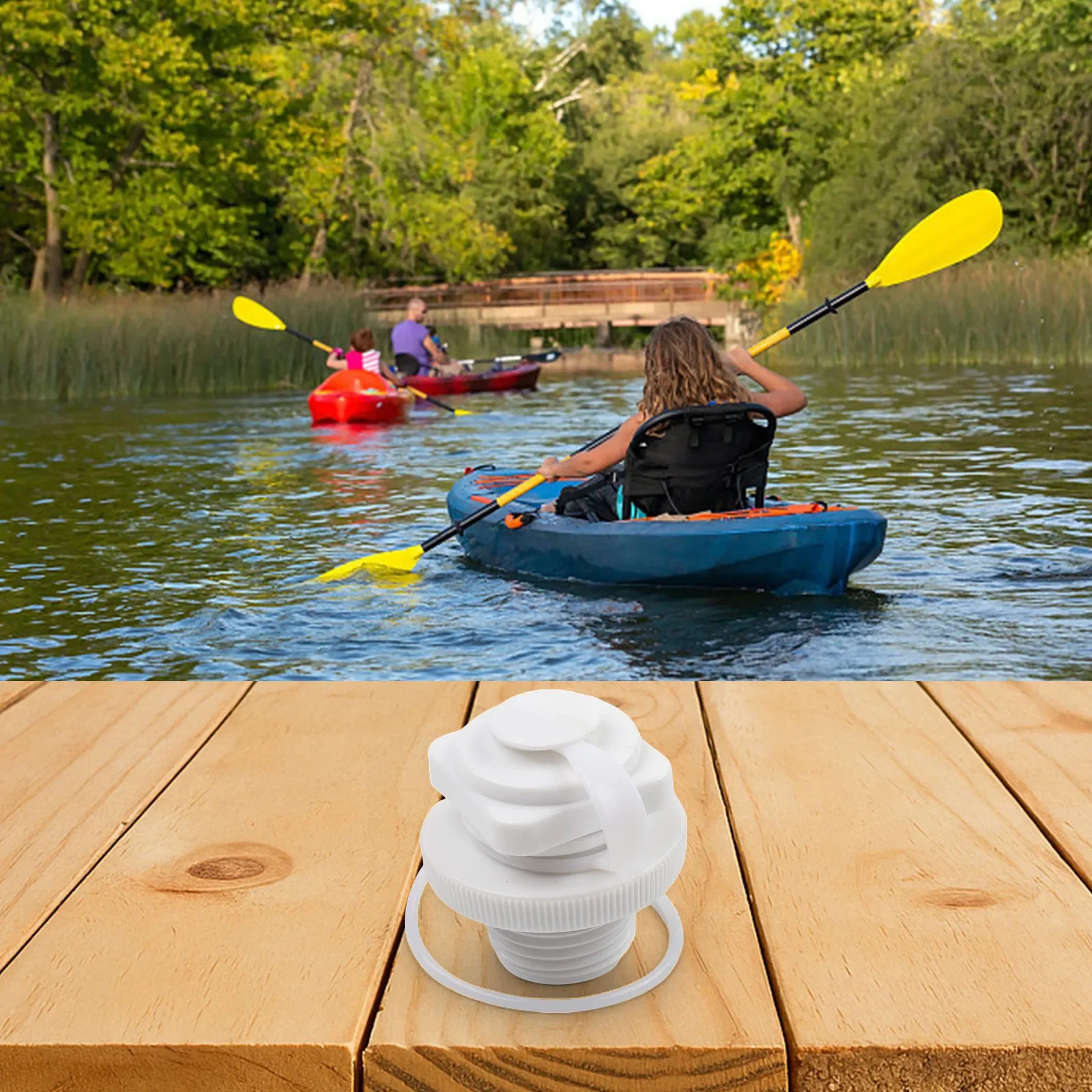White Boston Air Valve One-way Inflation Valve Airbeds Approx. 22mm Canoes Plastic Rubber Dinghys High Quality