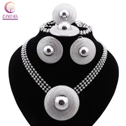 CYNTHIA Fashion Trendy Nigerian Wedding African Beads Jewelry Sets Round Design Necklace Earrings Set for Party Wedding