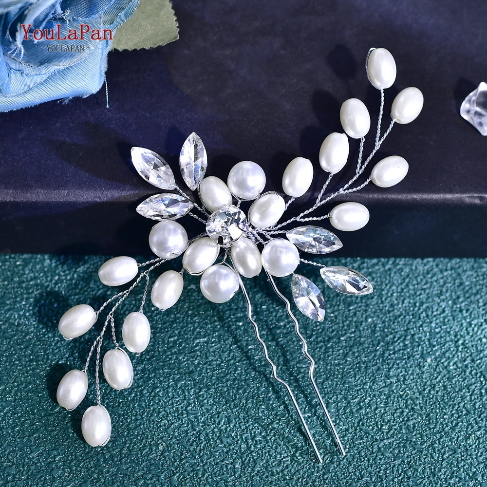 YouLaPan Bridal U-shaped HairPin Pearl Silver Color Barrette Clip Hairpins Wedding Hairstyle Design Headpieces Accessories HP815